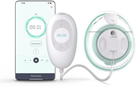 Elvie Stride (Individual) - Sacaleches eléctrico, cómodo y manos libres, con 2 modos y 150 ml de capacidad por recipiente - Extractor de leche, de uso hospitalario, alta succión y con app controlada.