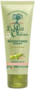 LE PETIT OLIVIER - Masque Visage Hydratant - Huile d'Olive - Hydrate & Adoucit - Peaux Normales À Sèches - 98% D'Origine Naturelle - À L'Eau De Rose - Sans Silicone - Fabriqué en France - 75 ml