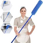 RYLAN 3 in 1 Duster Microfiber Feather Duster 4PCS Bendable & Extendable Fan Cleaning Duster with 100 inches Expandable Pole Handle Washable Duster for High Ceiling Fans,Window Blinds, Furniture