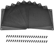 140mm 14cm PVC PC Cooler Fan Dust Filter cover Black 10pc with screws (140mm, 10 Pc Pack)