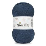 Ganga Acrowools Cotton Starlite, 99% Anti Pill Yarn 1% Metal, Hand Knitting Yarn Oekotex Class1 Certified (Stl007-Midnight Blue), 100 Gram