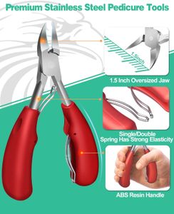 Softale Toenail Clippers for Thick Nails – Heavy Duty Stainless Steel, Soft Grip, Nail File