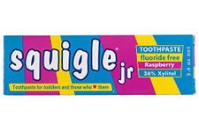 Squigle Jr Toothpaste - For Infants, Toddlers, Airplane Travellers. SLS Free, Fluoride Free, Prevents Canker Sores, Chapped Lips. Soothes, Protects Dry Mouths. Stops Tooth Sensitivity 96.5g (1 pack)