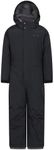 Mountain Warehouse Cloud Kids All in 1 Snowsuit - Waterproof Skisuit Black Kids 2-3 Yrs (92-98 cm)