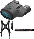 Pentax Papilio II 8.5x21 Porro Prism Binoculars Bundle with Binocular Harness and Lens Cleaning Pen (3 Items)