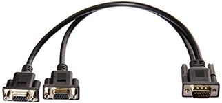 Amazon Basics Dual VGA Monitor Y Splitter Adapter Cable - 1 Foot, Black