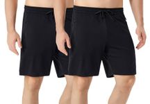 TEX2FIT 2-Pack Men's Gym Shorts with Zipper Pockets, Athletic Shorts with Quick Dry Stretch Fabric (2pcs Set) (Large, Black/Black)