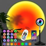 Streamlet Sunset Lamp, 16 Colors Sunset Projection Lamp with Remote, Multiple Colors Night Light for Living Room Bedroom Holiday Decoration, USB Port--Color Changing & Fade Mode