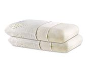 The White Willow Pillow Set of 2 Orthopedic Memory Foam King Size Neck & Back Support Sleeping Bed Pillow with Removable Zipper Cover (24" L x 16" W x 5" H Inches)- Multi