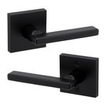 Weiser Halifax Matte Black Door Handle, Reversible Passage Lever, Interior Door Handles for Hall and Closet Door, Non-locking Hall/Closet Door Handles, Modern Home Décor