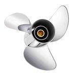 FYMP 10.25 x 14/15/16-G Polished Stainless Steel Boat Outboard Propeller for Yamaha Engines 40-60HP,13 Spline Tooth,Rh (10.25 x 14, Polished)
