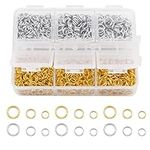 1800pcs Open Jump Rings, 4mm 5mm 6mm Assorted Size Jewelry Jump Rings Connectors Open Jump Rings for Jewelry Making (Gold, Silver)