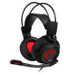 MSI DS502 GAMING HEADSET - 7.1 Virtual Surround Sound, Vibration Feedback, 40mm Neodymium Drivers, laptop, Omnidirectional Microphone, Inline Controls, USB 2.0 Connector - Wired