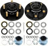 Saree 2 Sets 2000Lbs Trailer Hub Kit 5 Bolt 4.5",5 Lug Trailer Wheel Hub Fit 1" and 1-1/16" Trailer Straight Spindles,5×4.5 Trailer Axle Kit,Boat Trailer Hubs 5 Lug(only for Straight Spindle)