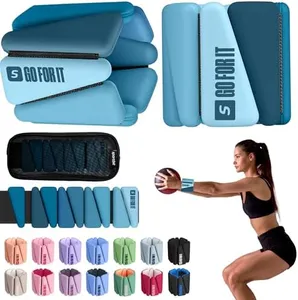 SPORTBIT Wrist Weights for Women - Pair of 1lb Platinum-Cured Silicone Blue Wrist and Ankle Weights, Adjustable, Durable, Non-Slip Design, Ideal for Strength Training, Yoga, Running and Home Activities