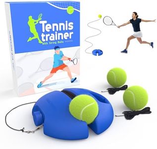 CHEGIF Tennis Trainer Rebound Ball with 3 String Balls, Portable Tennis Training Tool Suitable for Beginners Sport Exercise-Blue