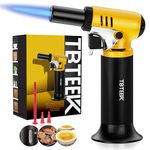 TBTeek Blow Torch with Visual Fuel Gauge, One-Hand Operation Butane Torch with Adjustable Flame, Refillable Torch Lighter for Cooking, Soldering, Crafts (Butane Gas Not Included)