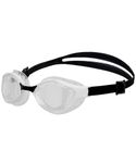 ARENA Unisex Adult Air-Bold Swipe Anti-Fog Training Swim Goggles for Men and Women Cushioned Seals Superior Comfort Non-Mirror Lens, Clear/White/Black