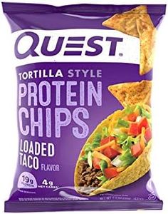 Quest Nutrition Tortilla Style Protein Chips, Loaded Taco, Low Carb, Gluten Free, Baked, 1.1 Ounce (Pack of 12)
