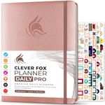 Clever Fox Planner Daily PRO - 8.5 x 11" A4 Size Daily Life Planner and Gratitude Journal to Increase Productivity, Time Management and Hit Your Goals - Undated - Lasts 3 Months (Rose Gold)