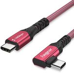 100W USB C to Type C 3.1 Gen 2 Cable 3m,Fasgear 90 Degree 5A PD with E-Marker Chip 4K@60Hz Video Transfer (10Gbps) Compatible for Quest Link,VR Headset,PC Gaming,Docking Stations (10ft, Red)