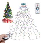 Christmas Tree Lights 400 LED Indoor Outdoor Christmas Decorations, 6.6FT x 16 Drop Christmas Lights with 8 Light Modes & Memory Function, Remote & Timer for Xmas Party Holiday Decor (Multi-Colored)