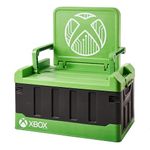 Numskull Xbox 2-in-1 Toy Storage Box & Folding Chair - Gaming Accessory Organizer with lid and handles for Family Rooms, Official Microsoft Merchandise