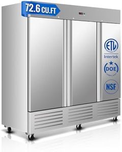 81" W Commercial Refrigerator, 72.6 Cu.ft Reach-In Triple Door Stainless Steel commercial fridge, 9 Shelves, Fan Cooling, Auto Defrost, Digital Thermostat - Ideal for Restaurant, Bar, Cafe, Shop