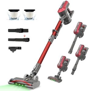 Akitas V10A Cordless Vacuum Cleaner 450W BLDC Motor 45kPa Suction 60min Runtime Lightweight Stick & Handheld LED Power Brush with Green Light Tangle-Free Ideal for Carpet Hard Floors & Pet Hair