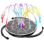AISITIN 3.5W LED Solar Fountain Pump, 2025 Upgraded Solar Pond Pump with 3000mAh Battery & 8 Nozzles Solar Powered Fountain Pump for Outdoor Garden Water Feature, Birdbath, Pool, Fish Tank