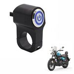 Asryd Single Switch Push Button CNC Alloy 12V Flameout Control for Headlight, Fog Light, Horn, Hazard Control For Royal Enfield Meteor 350 (1.Pcs Single Button Switch)