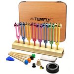 TENFLY Chakra Tuning Forks Set for Healing, 7 Chakra+1 Soul Purpose Weighted Tuning Forks for DNA Healing, Chakra, Sound Therapy etc, Multicolour(126.22 Hz, 136.1 Hz, 141.27 Hz, 172.06 Hz etc)