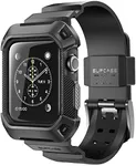 SUPCASE for Apple Watch 3 38mm Case with Band (Unicorn Beetle Pro), [Anti-Scratch] [Bumper Protector] Rugged Men Cover Sport Protective Case with Strap Bands for iWatch 3 38mm 2017/2016/2015, Black