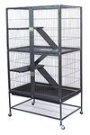 LIBERTA 2 STOREY ANTIQUE METAL SMALL ANIMAL FERRET CHINCHILLA CAGE ON WHEELS