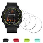 iDaPro [4 Pack] Screen Protector for Garmin Enduro Ultraperformance Multisport GPS Smartwatch + Silicone Anti-dust Plugs, Tempered Glass Anti-Scratch Bubble-Free Easy Installation