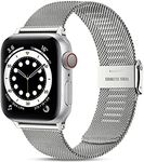 Witzon Compatible with Apple Watch SE Band, Adjustable Stainless Steel Metal Straps for iWatch Apple Watch Bands Series 7 45mm 41mm Series 6 5 4 42mm 44mm Series 3 40mm 38mm for Women Men