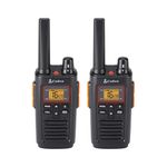 Cobra RX380 Walkie Talkies (2-Pack) - PMR446 Recreational and Business Rechargeable Two-Way Radios, 8 km Range, IPX2 Water Resistance, Black and Orange