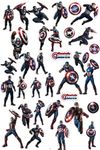 D2C Super Heroes Avengers Stickers - Pack of 32 Glitter Finish Waterproof Stickers for Laptop, Journal, Scrapbook, Diary, Guitar, Mobile (Captain America)