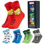 Marvel Boys Calf Socks, Soft Breathable Crew Socks Pack of 5 - Boys Gifts (Multi, 3.5/6.5 UK)