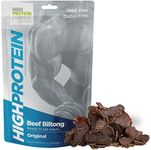 High Protein - Original Biltong, 600g Pack of 12 x 50g High Protein, low fat, Thin Tender Slices of authentic Beef Biltong, beef Jerky, Gluten & MSG Free, Convenient Snack