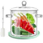 Clear Glass Simmer Pot with Lid for Cooking Potpourri Cookware Saucepan 3L/101OZ Large Pots for Stove Top Visions Saucepan Pan Big Safe Borosilicate Pans