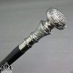 Samara Nautical Vintage Antique Walking Cane Wooden Walking Stick Silver Brass Handle Knob Gift