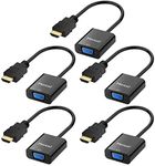 Moread HDMI to VGA, Gold-Plated HDMI to VGA Adapter (Male to Female) for Computer, Desktop, Laptop, PC, Monitor, Projector, HDTV, Chromebook, Raspberry Pi, Roku, Xbox and More - Black