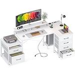 AODK L Shaped Desk with 6 Drawers &