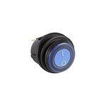 Keenso Car Rocker LED Switch, 12V 16A Toggle Illuminated Blue Light Round Switch SPST Onoff Control 3 Pin