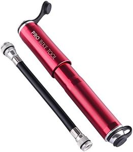 Pro Bike Tool Mini Road Bike Pump for Mountain and BMX Bicycle Tires , 7.3-Inches , Red