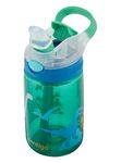 Contigo Kids Water Bottle Gizmo Flip Jungle Green Dino Autospout with Straw, BPA drinks bottle, leak-proof, ideal for kindergarten, school and sports, 420 ml,White