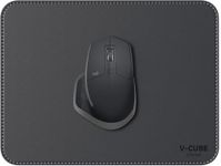 V-CUBE DESIGNS Mouse Pad |25X21cm| 2.4mm Thick(Padded)|Premium Vegan Leather|Stitched, Reversible use, Splash-Proof, Anti-Skid for Gaming, Computer, Laptop, Home&Office in a Fresh Modern Design| Grey