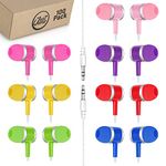 JustJamz 100x Multipack of Colorful in-Ear Earbuds | Bulk Earbuds Marbles, Wholesale Colorful Earphones, Disposable Earbuds, Headphones in Bulk, Jack Headphones, for Kids & Adults, Assorted Colors