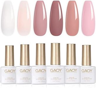 GAOY Pink Nude Gel Nail Polish Set, 6 Neutral Colors Gel Nail Kit for Nail Art DIY Manicure and Pedicure at Home